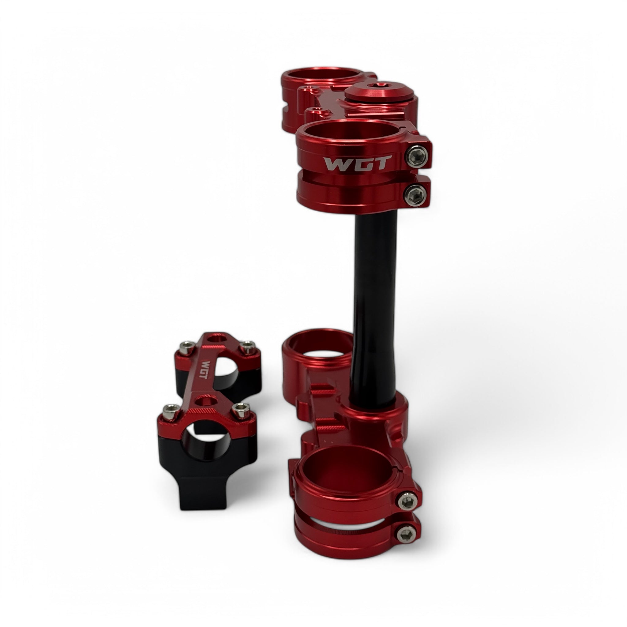 WGT red ultra bee triple clamps