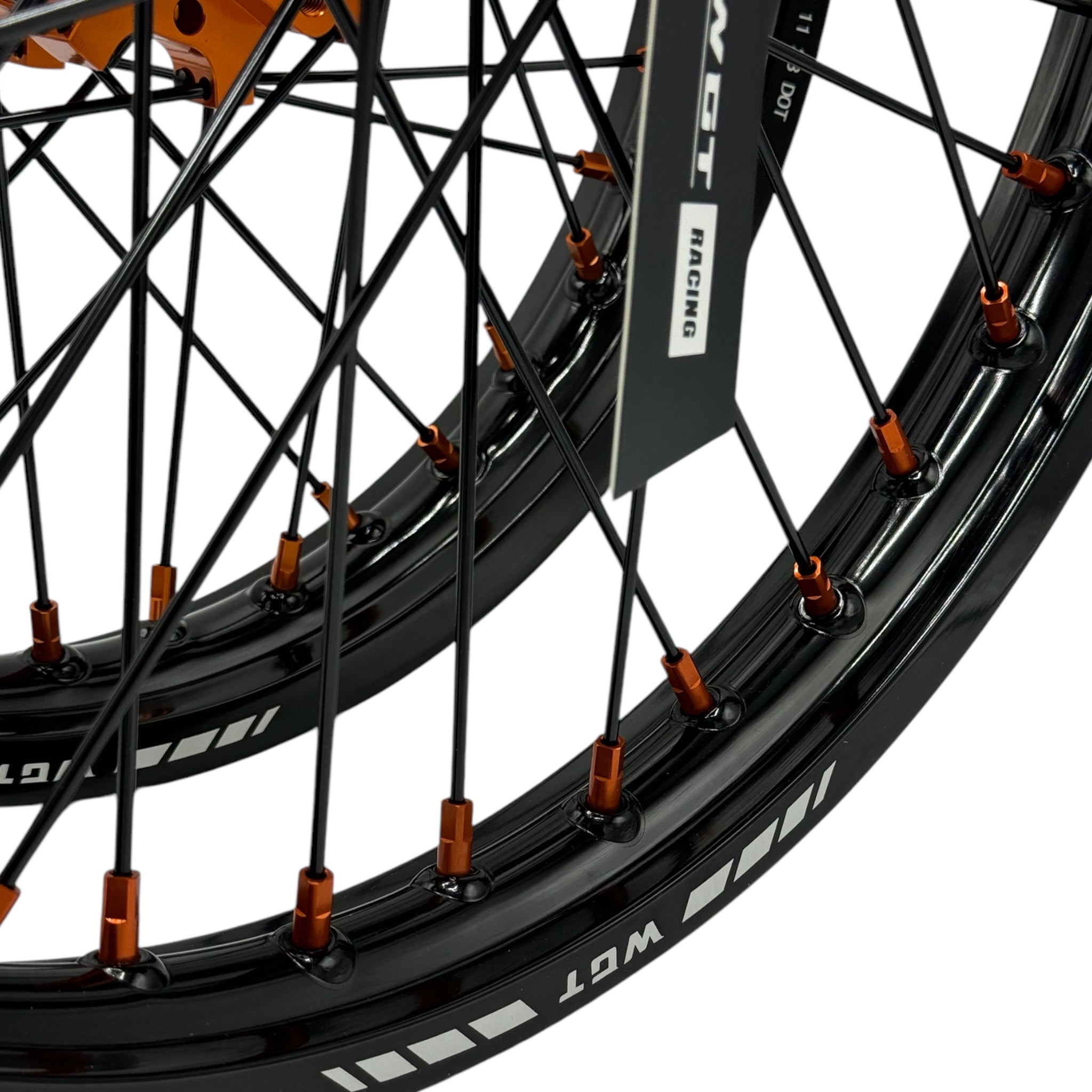 V2 orange 19x16 Surron wheel set