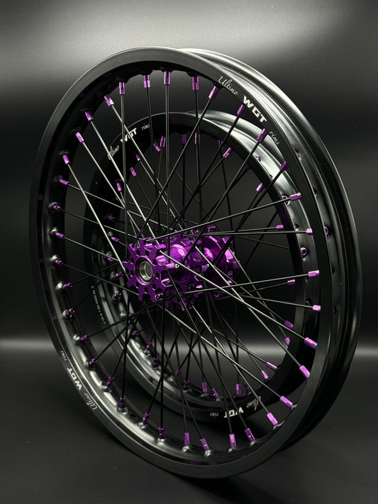 V2 purple 19x16 Surron wheel set