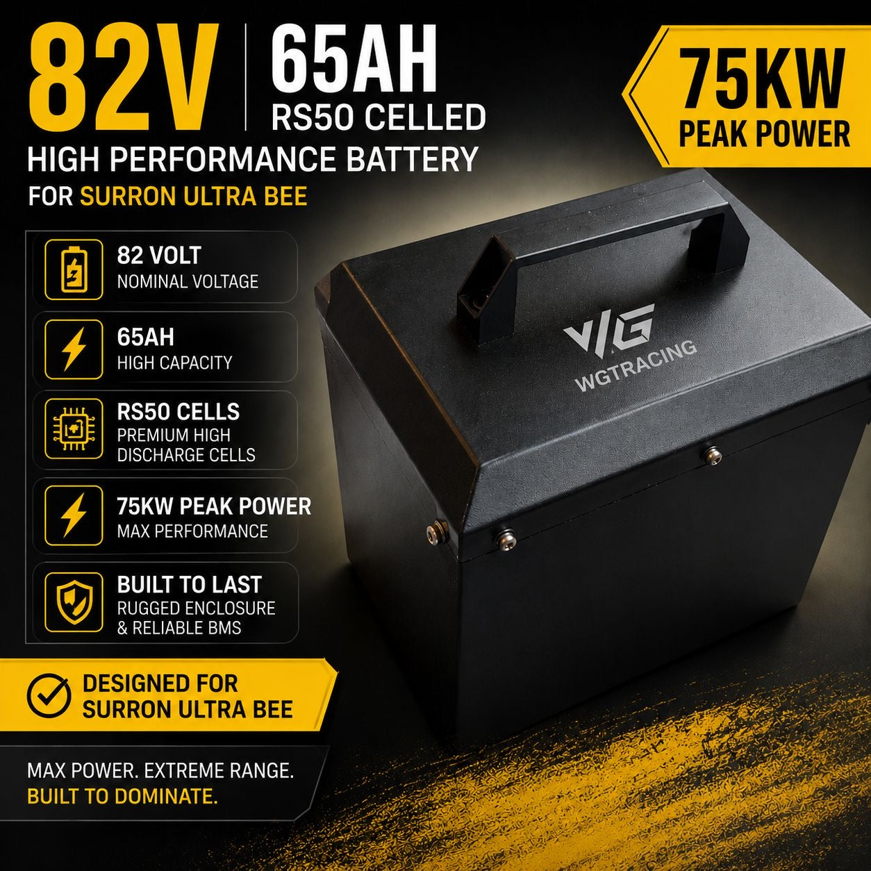 82V 65AH RS50 High Performance Battery | Surron Ultra Bee