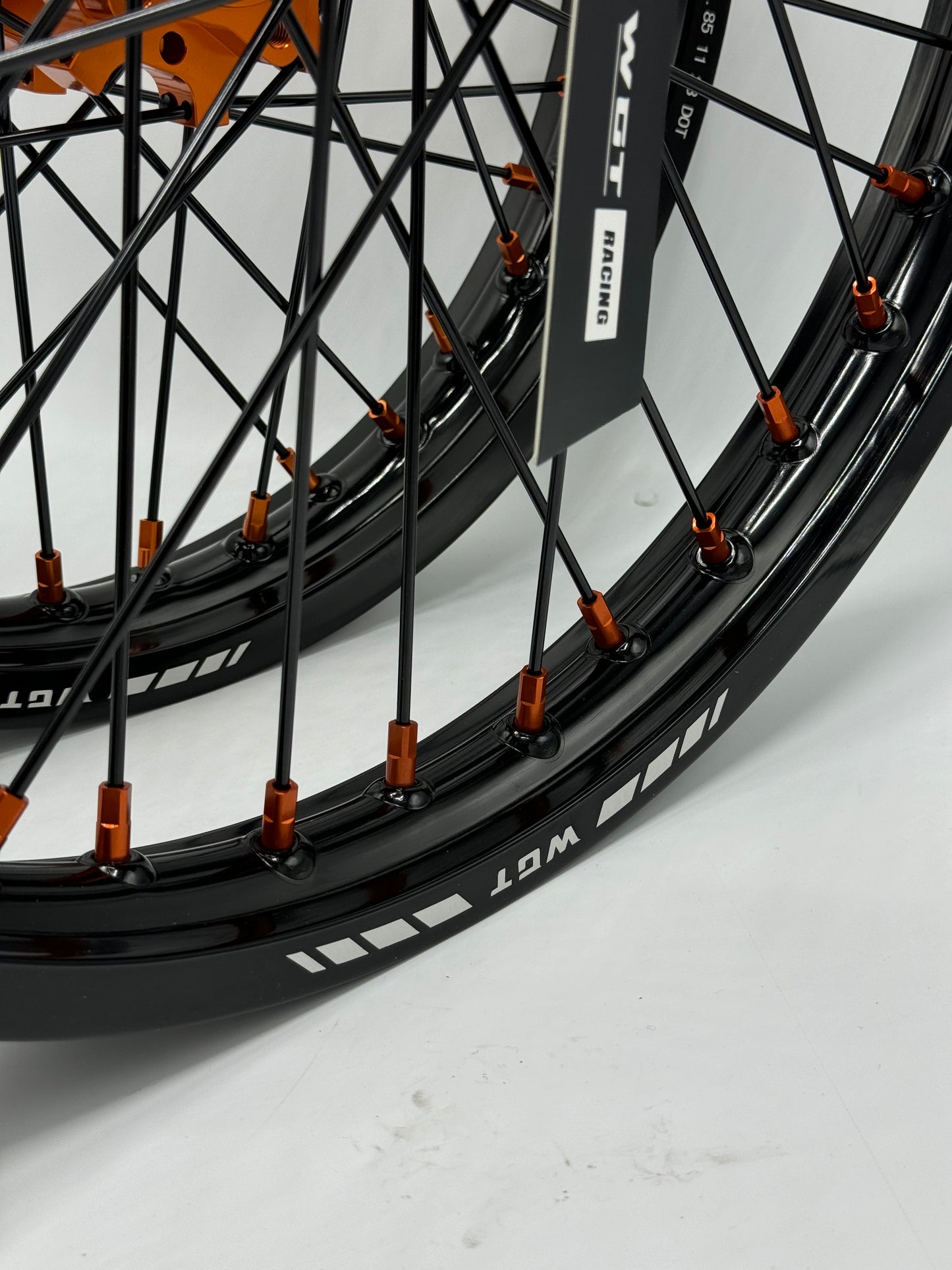 V2 orange 19x16 Surron wheel set