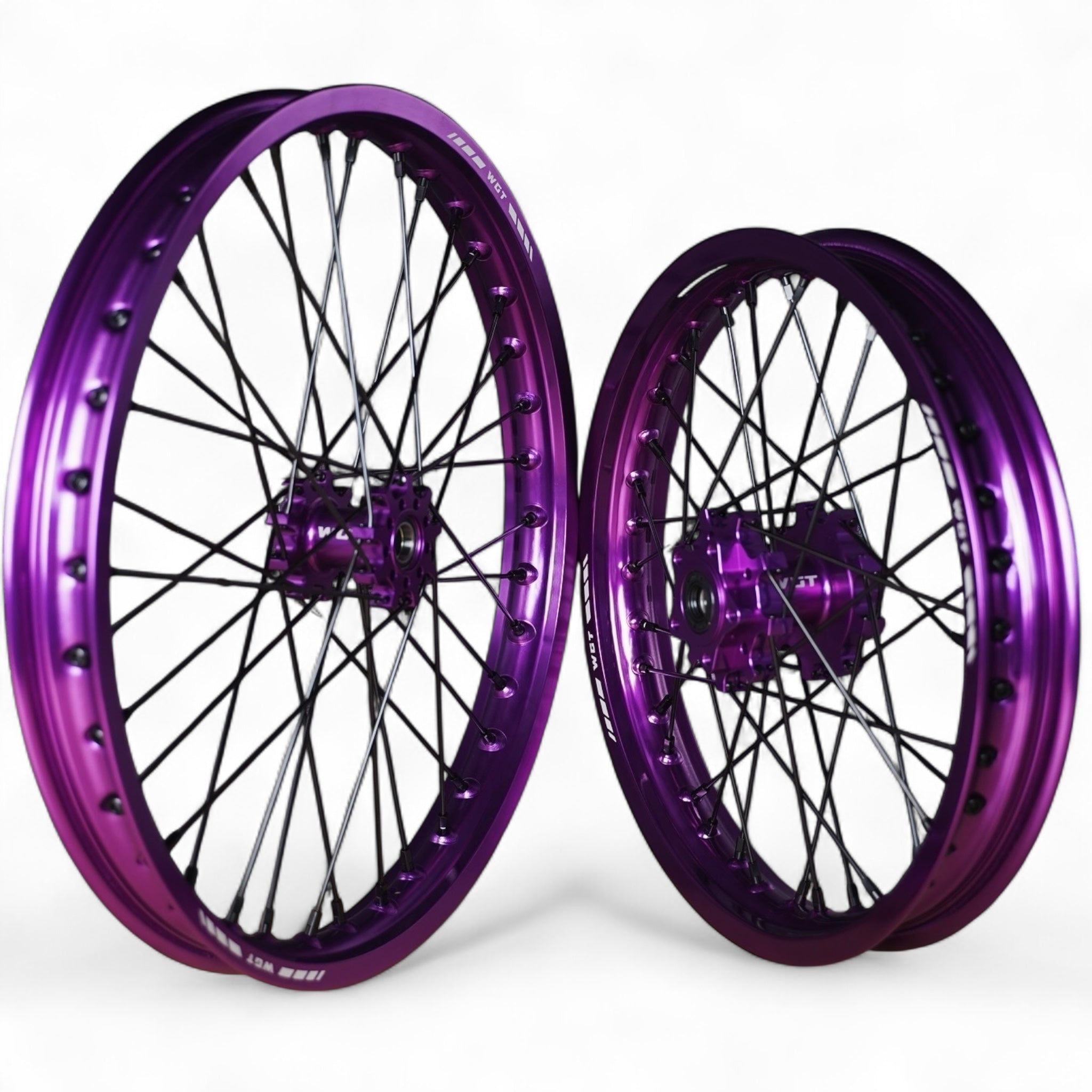 V2 purple 19x16 Surron wheel set