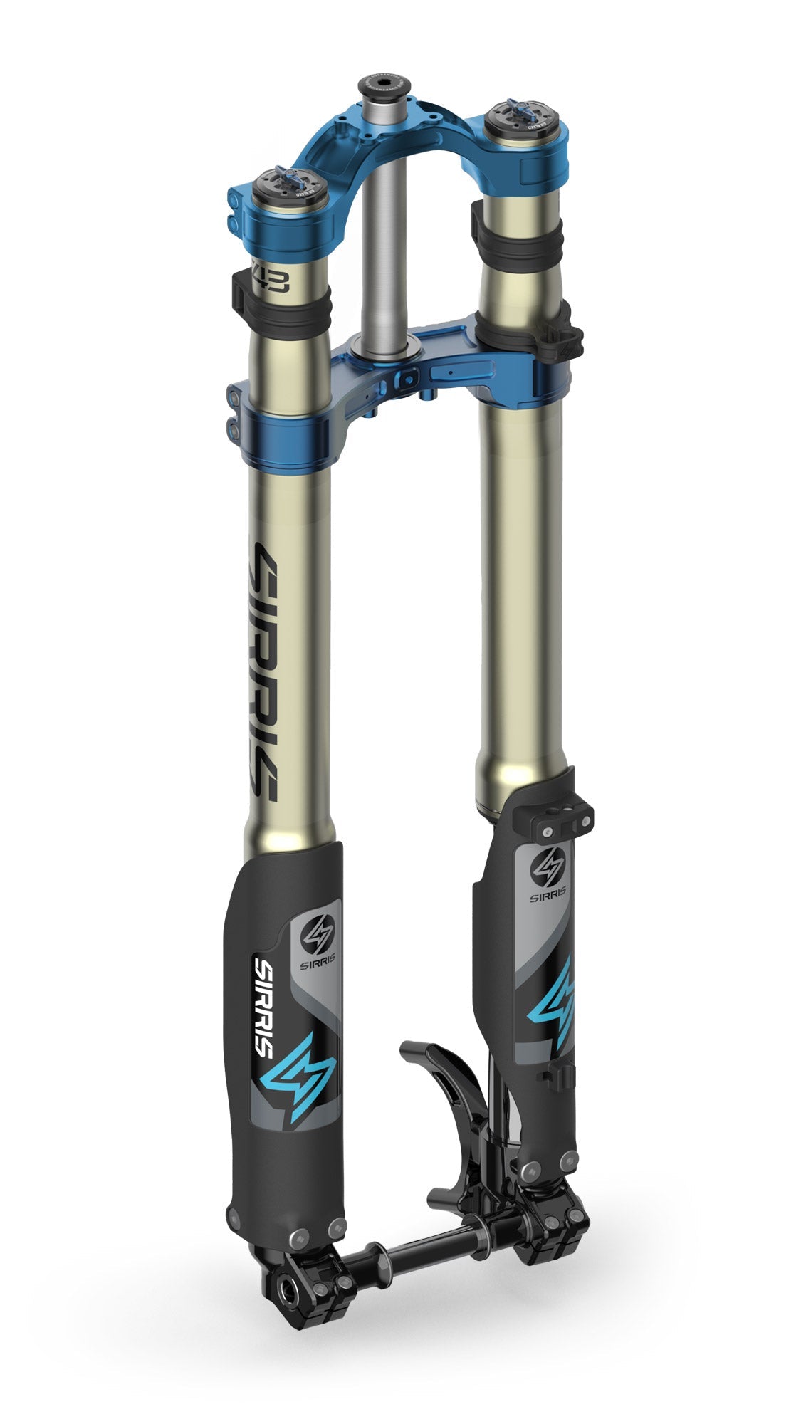 Sirris F43 CMX fork with blue drop clamp option