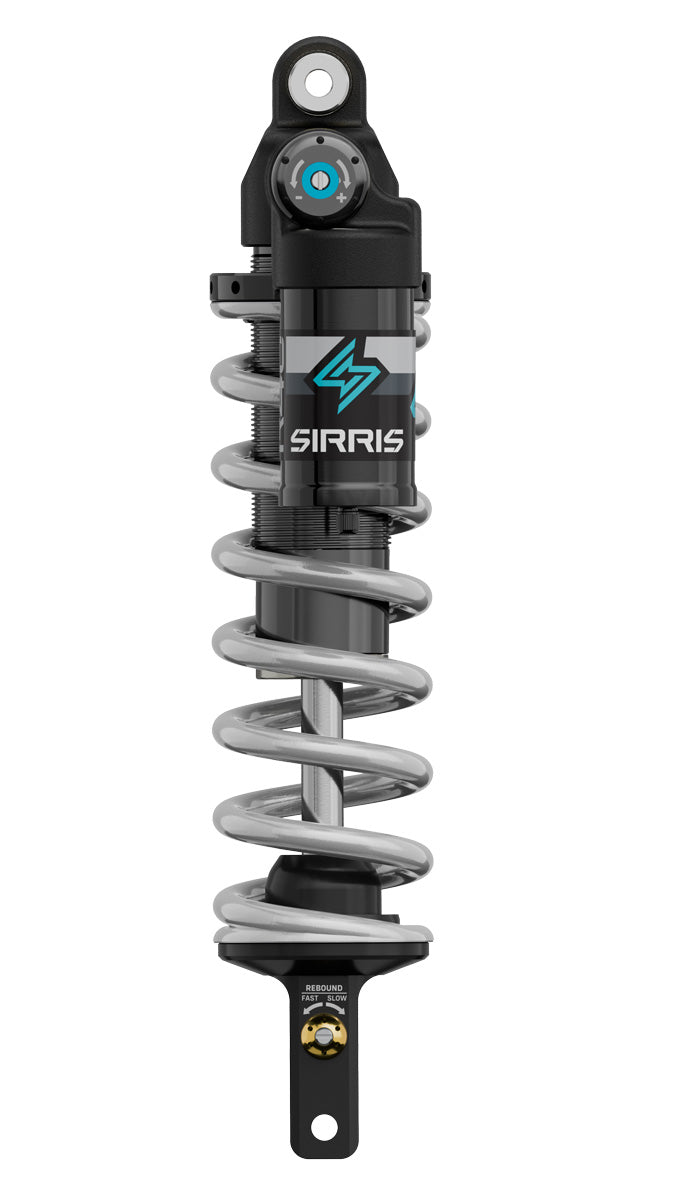 Sirris R46 LSC rear shock, front elevation