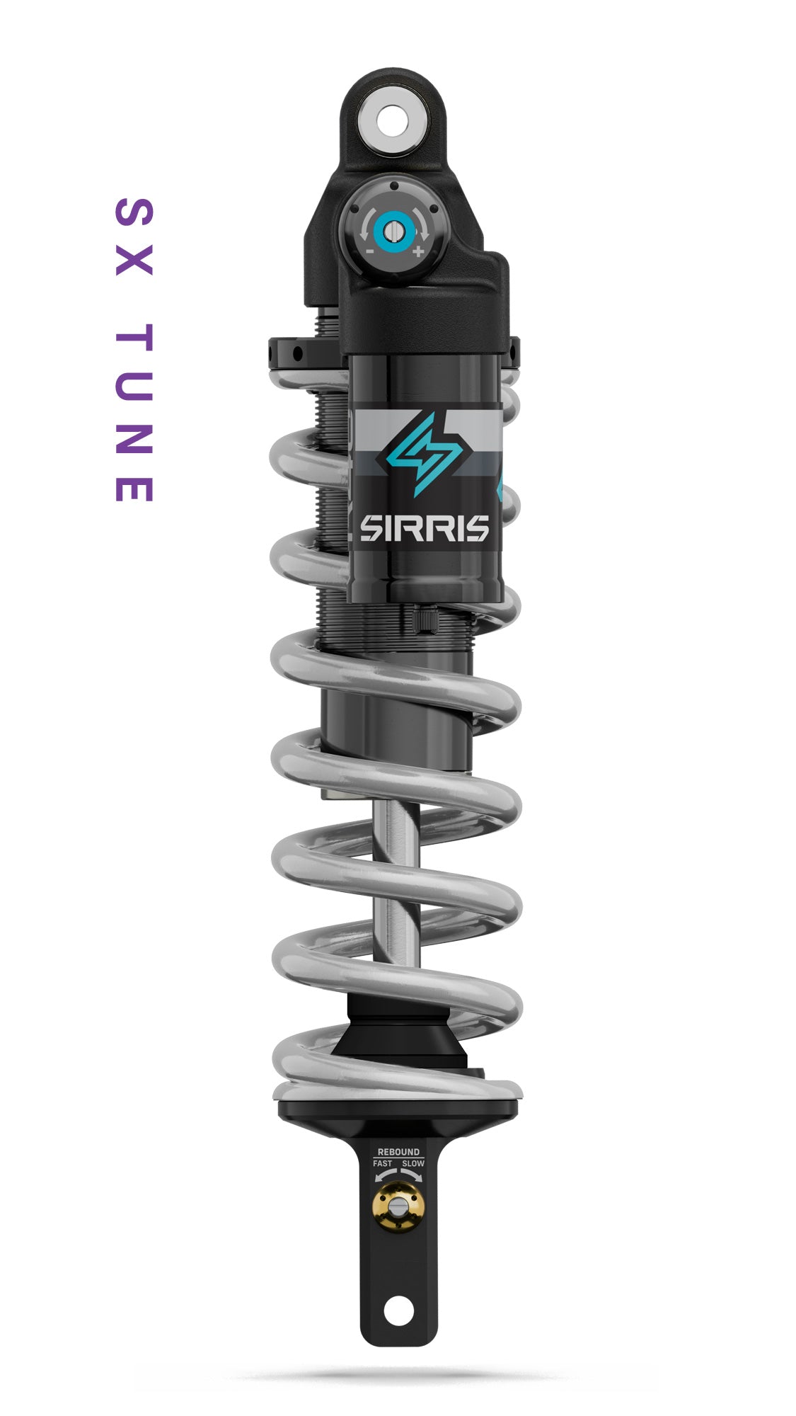 Sirris R46 SX Tune rear shock for Sur Ron Ultra Bee, front view